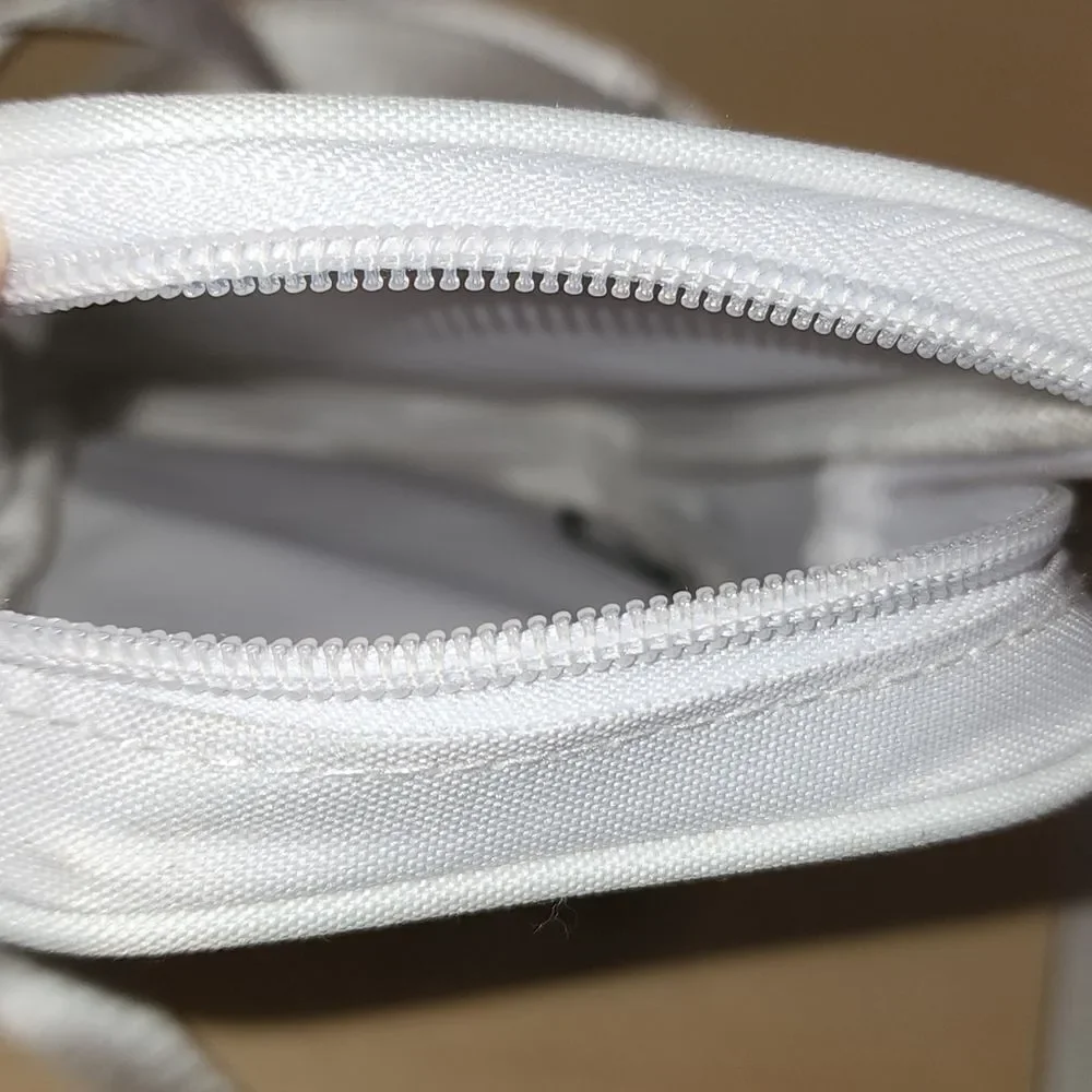White Crossbody Bag Purse Canvas Zipper Crossbody Adjustable Equality LBGTQ New - Picture 4 of 5